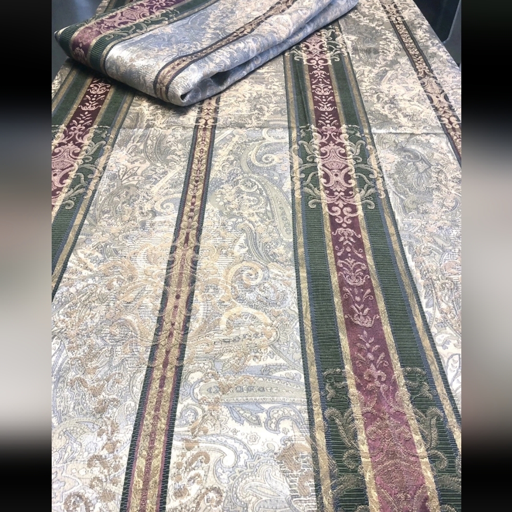 Vtg Croscill Town House Dover Manor Drapery Panels & Tiebacks Lined 80x85” USA - Picture 2 of 9